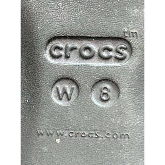 Crocs Womens Black Flats With Heel Strap & Cutout Design Rubber Size 8 - Picture 9 of 9